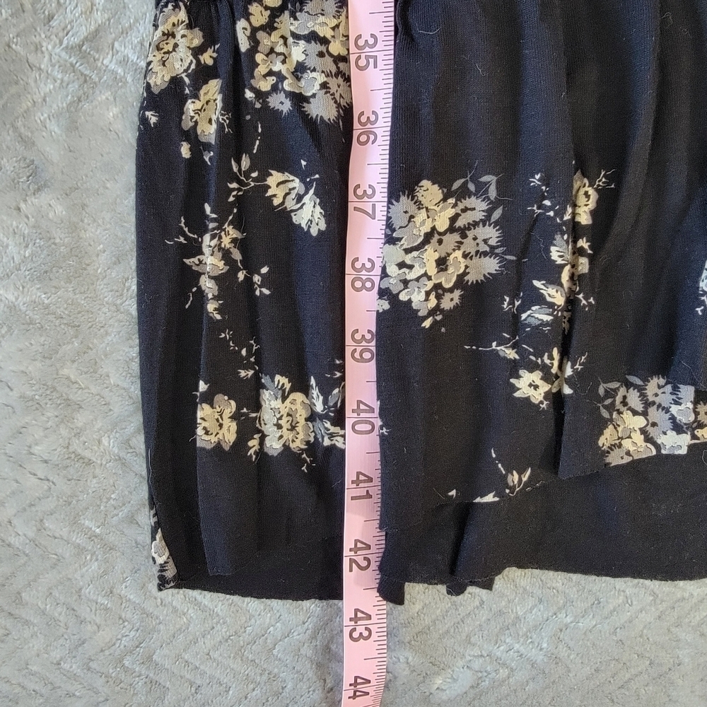 NWT Lucky Brand One Shoulder Ruffled Black Floral Dress Knee Length Size Small - Picture 13 of 13